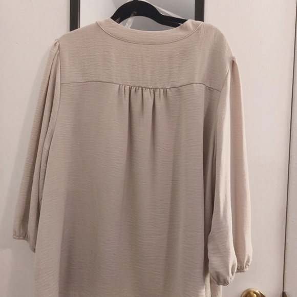 New Directions EUC Soft Round Neck Blouse Plus Size 3X Beige/Tan - Picture 2 of 10